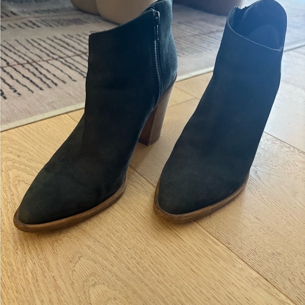 Vince Black Suede Ankle Booties